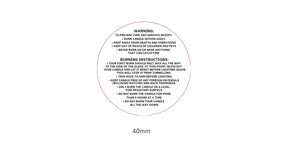Candle Warning Label 4cm