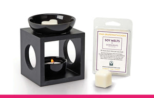 Square Soy Melts and Burner Pink Grapefruits & Cassis 